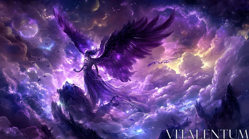 AI ART Winged Angel in the Heavens