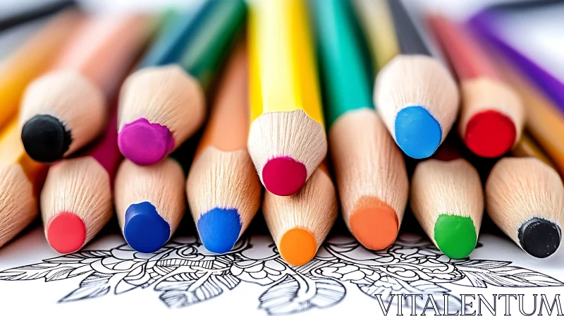 Colored Pencils Ready to Draw AI Image