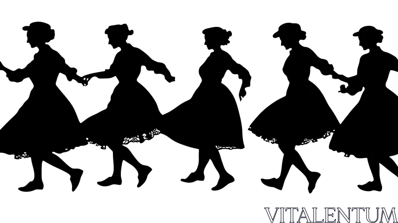 Dancing Women Silhouettes AI Image