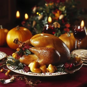 Golden Turkey and Pumpkin Holiday Dinner