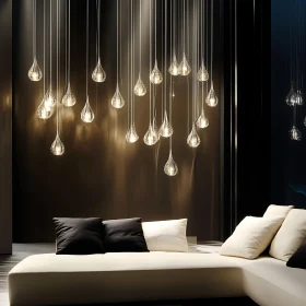 Contemporary Room with Stylish Chandelier