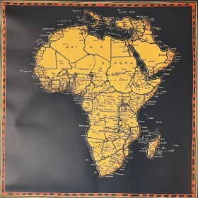 Artistic Africa Continent Cartography