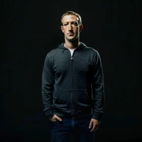 Mark Zuckerberg in Dark Casual Attire