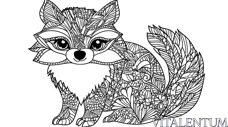 Detailed Fox with Mandala Patterns AI Image