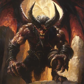 Menacing Demon with Claws and Wings