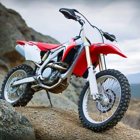 Off-Road Motorcycle on Hillside