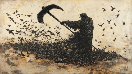 Dark Abstract: Figure with Scythe