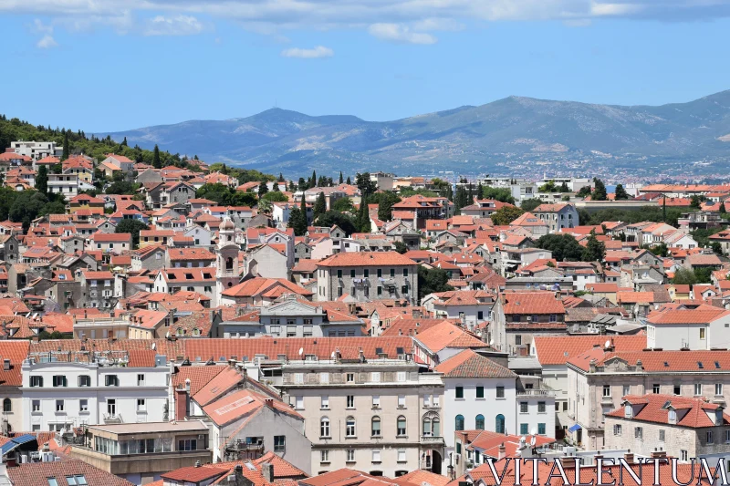 Red Rooftops of Split against Majestic Hills Free Stock Photo