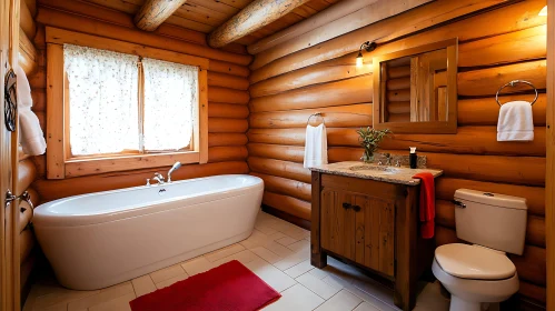 Cozy Wooden Bathroom with Classic Fixtures