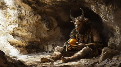 Cave Dweller with Golden Orb