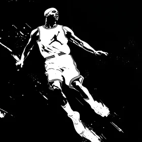 Black and White Athlete Art