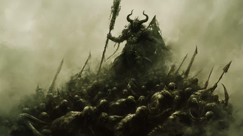 Horned Warrior Leading Undead Army