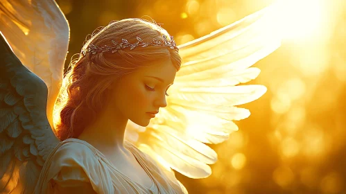 Golden Angel with Wings