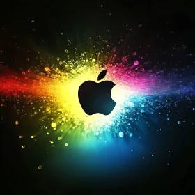 Abstract Apple Logo on Black Background