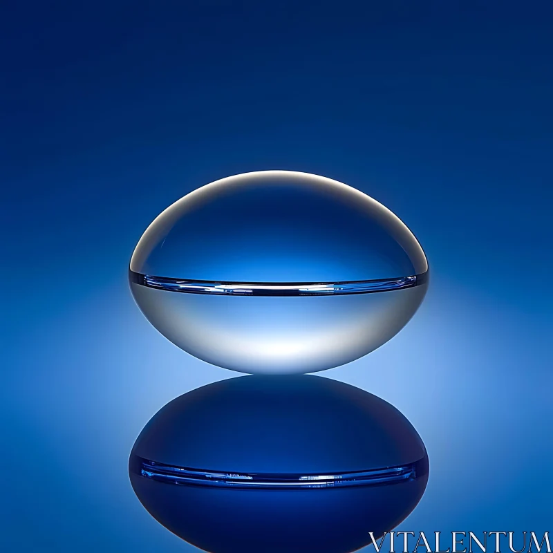 Minimalist Reflective Sphere in Blues AI Image