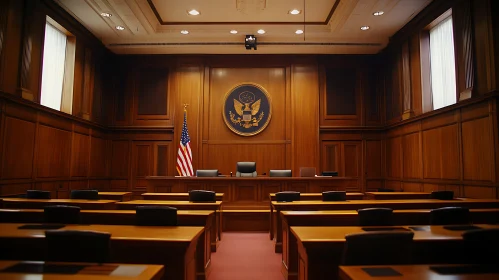 Classic Courtroom with Wood Paneling