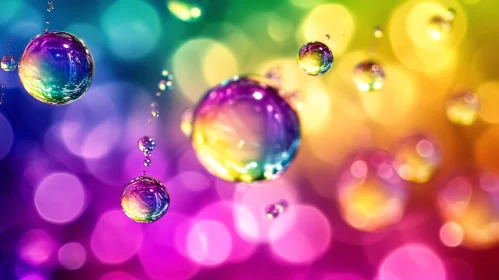 Colorful Bokeh with Water Droplets