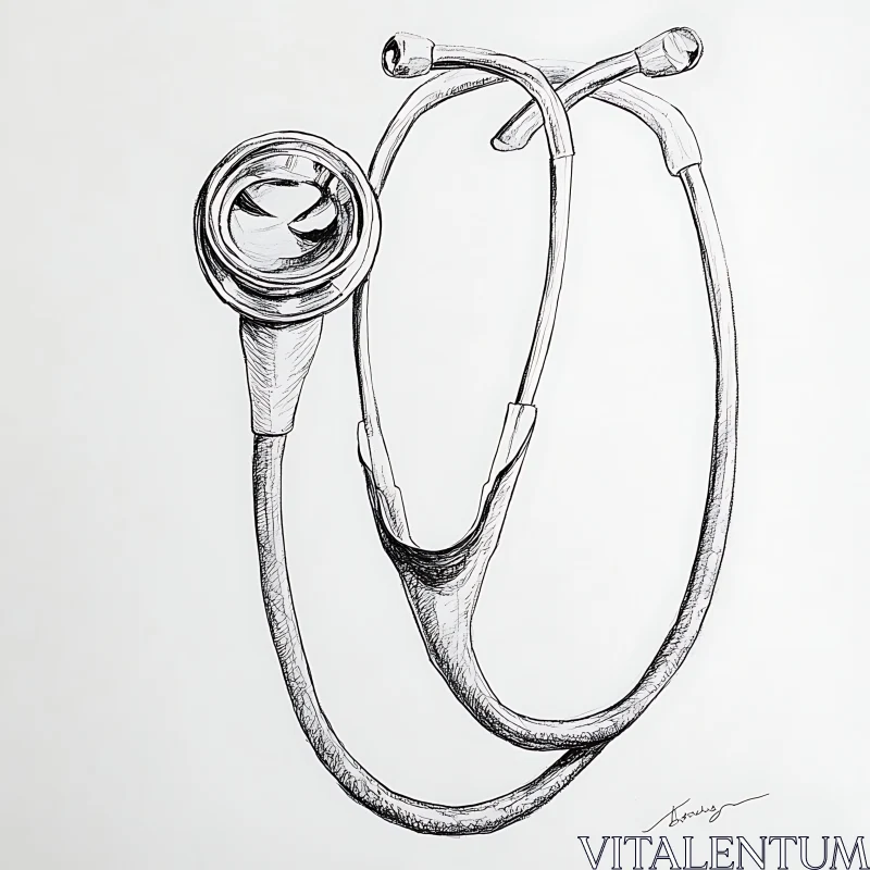 Stethoscope Drawing AI Image