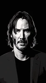 Keanu Reeves Monochrome Art