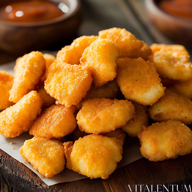 Homemade Golden Crispy Chicken Nuggets AI Image