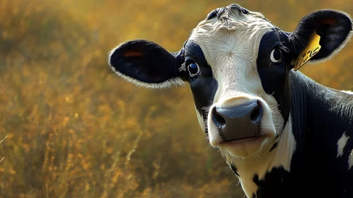 Black and White Cow Close-Up