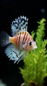 Stylish Tigerfish in Aquarium - A Display of Striped Flamboyance