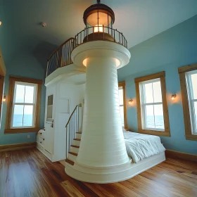 Unique Lighthouse-Themed Bedroom with Ocean View