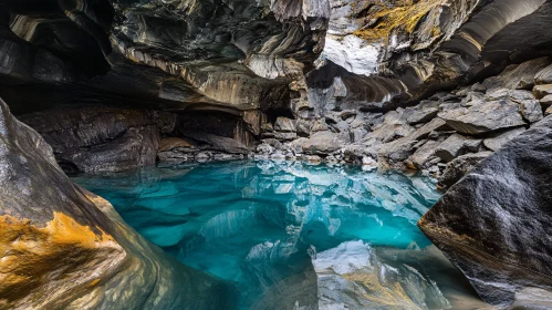 Serene Cave with Reflective Pool