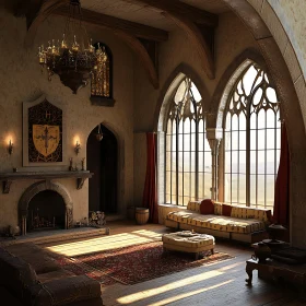 Sunlit Grand Room with Arched Windows