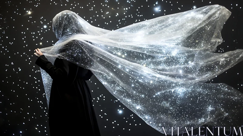 Ethereal Gown of Stars AI Image