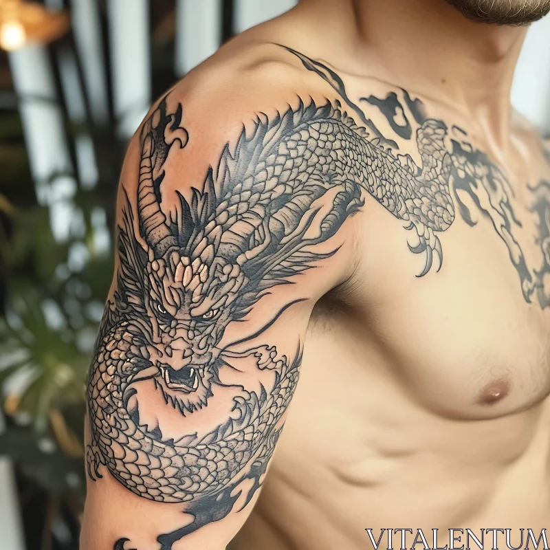 Intricate Dragon Tattoo Design AI Image