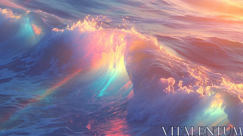 AI ART Sunset Waves with Pastel Glow