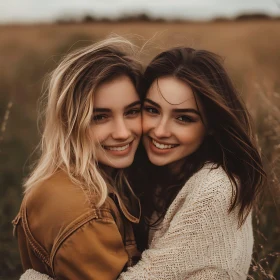 Portrait of Two Happy Women Outdoors