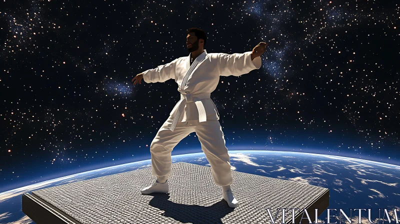 Karate in Space AI Image