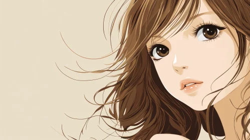 Charming Anime Style Female Character