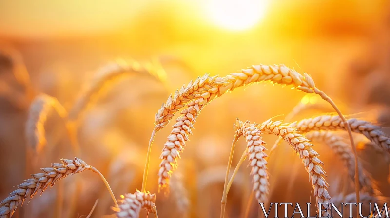 AI ART Ears of Wheat in Sunlight