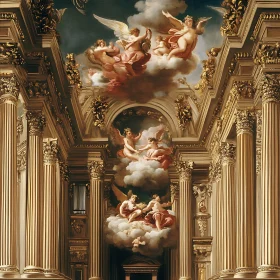 Gilded Angels in Architectural Grandeur