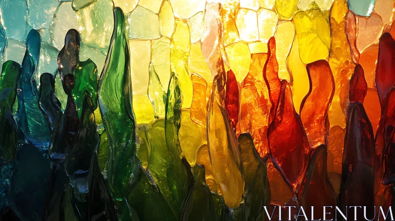 Colorful Abstract Glass Art AI Image