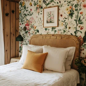 Cozy Bedroom Interior with Floral Design