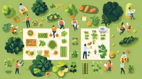 Overhead View of Community Garden
