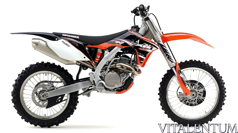 Modern Off-Road Motorcycle on White AI Image