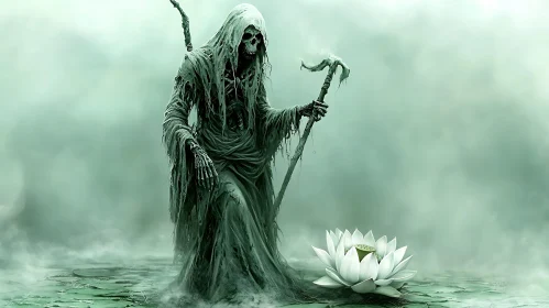 Grim Reaper with Lotus Flower