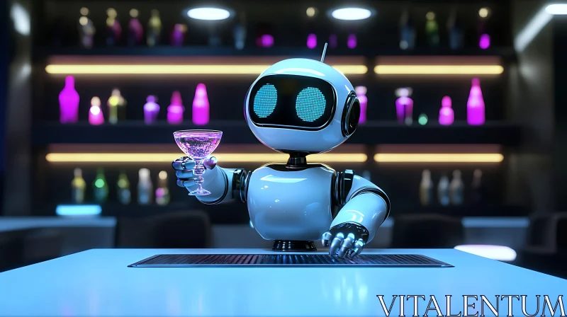 Futuristic Bartender at the Bar AI Image