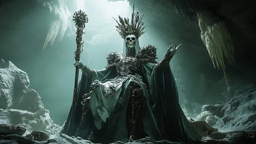 Enthroned Skeleton King of the Cave