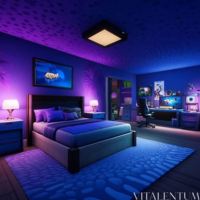 Contemporary Bedroom Interior Design AI Image