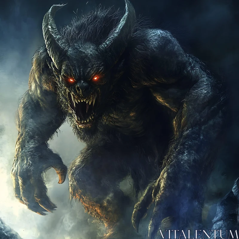 AI ART Menacing Demon Creature with Sharp Teeth