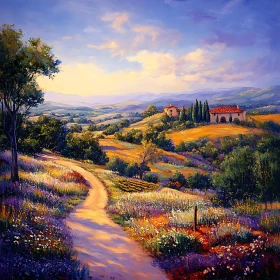 Picturesque Villa in Tuscany Landscape Art