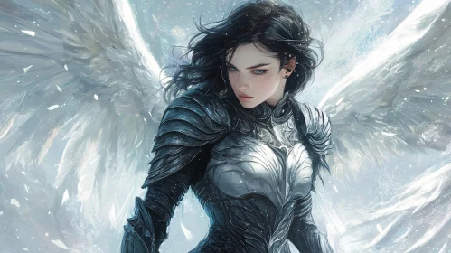 Winged Woman in Armor Portrait