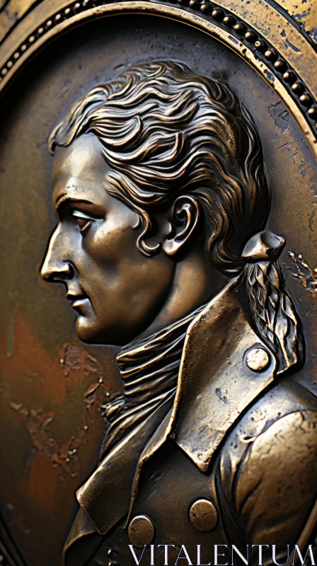 Detailed Bronze Portrait in Biedermeier Style AI Image