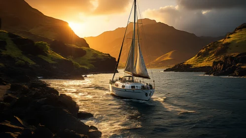 Graceful Sail on the Golden Waters - Epic Landscape Photography